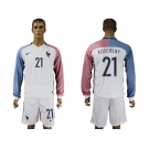 France #21 Koscielny Away Long Sleeves Soccer Country Jersey