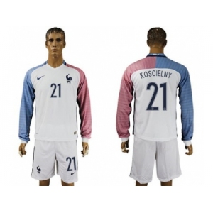 France #21 Koscielny Away Long Sleeves Soccer Country Jersey