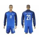 France #21 Koscielny Home Long Sleeves Soccer Country Jersey1