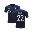 France #22 Lucas Home Soccer Country Jersey