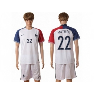 France #22 Mathieu Away Soccer Country Jersey1