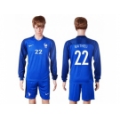 France #22 Mathieu Home Long Sleeves Soccer Country Jersey