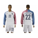 France #22 Schneiderlin Away Long Sleeves Soccer Country Jersey