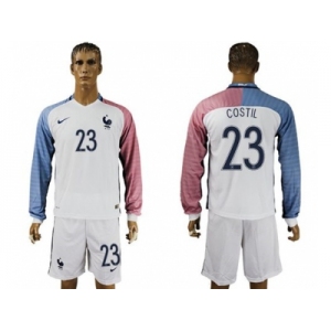 France #23 Costil Away Long Sleeves Soccer Country Jersey