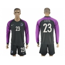 France #23 Costil Black Goalkeeper Long Sleeves Soccer Country Jersey