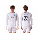 France #23 Costil White Goalkeeper Long Sleeves Soccer Country Jersey