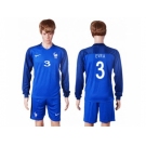 France #3 Evra Home Long Sleeves Soccer Country Jersey