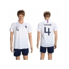 France #4 Varane Away Soccer Country Jersey