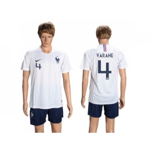 France #4 Varane Away Soccer Country Jersey