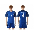 France #4 Varane Blue Soccer Country Jersey