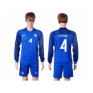 France #4 Varane Home Long Sleeves Soccer Country Jersey