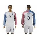 France #5 Sakho Away Long Sleeves Soccer Country Jersey