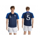 France #5 Umtiti Home Soccer Country Jersey