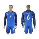 France #6 Cabaye Home Long Sleeves Soccer Country Jersey1