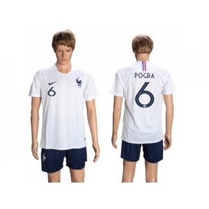 France #6 Pogba Away Soccer Country Jersey