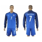 France #7 Griezmann Home Long Sleeves Soccer Country Jersey1
