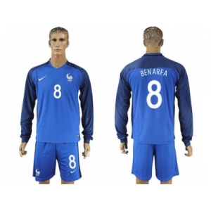 France #8 Benarfa Home Long Sleeves Soccer Country Jersey1