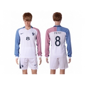 France #8 Payet Away Long Sleeves Soccer Country Jersey