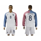 France #8 Valbuena Away Long Sleeves Soccer Country Jersey