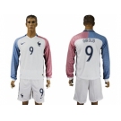 France #9 Giroud Away Long Sleeves Soccer Country Jersey
