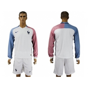 France Blank Away Long Sleeves Soccer Country Jersey