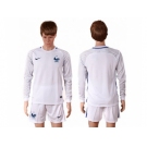 France Blank White Goalkeeper Long Sleeves Soccer Country Jersey1