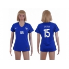 Women France #15 Sagna Home Soccer Country Jersey1