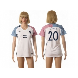 Women France #20 Coman Away Away Soccer Country Jersey