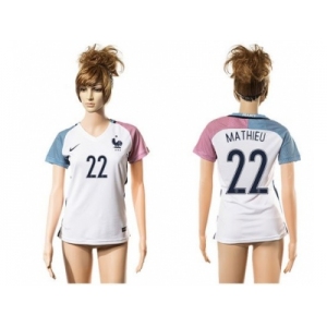 Women France #22 Mathieu Away Away Soccer Country Jersey