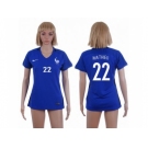 Women France #22 Mathieu Home Soccer Country Jersey1