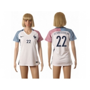 Women France #22 Schneiderlin Away Away Soccer Country Jersey