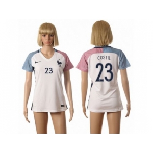 Women France #23 Costil Away Away Soccer Country Jersey