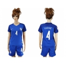 Women France #4 Varane Home Soccer Country Jersey