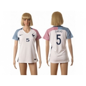 Women France #5 Sakho Away Away Soccer Country Jersey