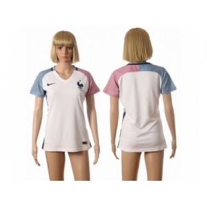 Women France Blank Away Soccer Country Jersey