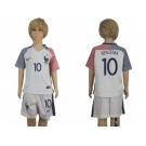 France #10 Benzema Away Kid Soccer Country Jersey