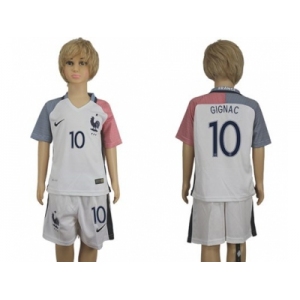 France #10 Gignac Away Kid Soccer Country Jersey