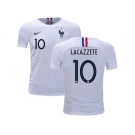 France #10 Lacazzete Away Kid Soccer Country Jersey