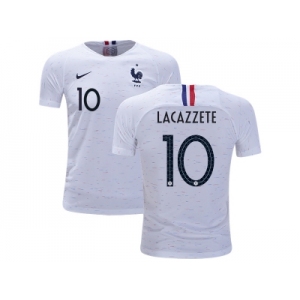 France #10 Lacazzete Away Kid Soccer Country Jersey