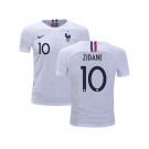 France #10 Zidane Away Kid Soccer Country Jerseys