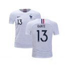 France #13 Kante Away Kid Soccer Country Jersey