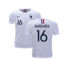 France #16 Mandanda Away Kid Soccer Country Jersey