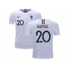 France #20 Martial Away Kid Soccer Country Jersey