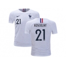 France #21 Koscielny Away Kid Soccer Country Jersey