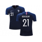 France #21 Koscielny Home Kid Soccer Country Jersey