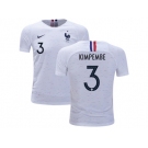 France #3 Kimpembe Away Kid Soccer Country Jersey