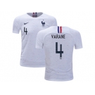 France #4 Varane Away Kid Soccer Country Jersey