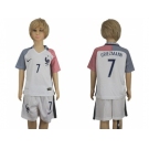 France #7 Griezmann Away Kid Soccer Country Jersey