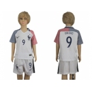 France #9 Giroud Away Kid Soccer Country Jersey