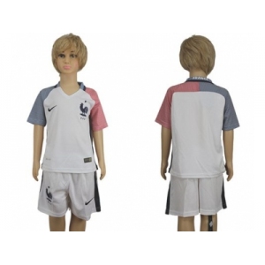 France Blank Away Kid Soccer Country Jersey
